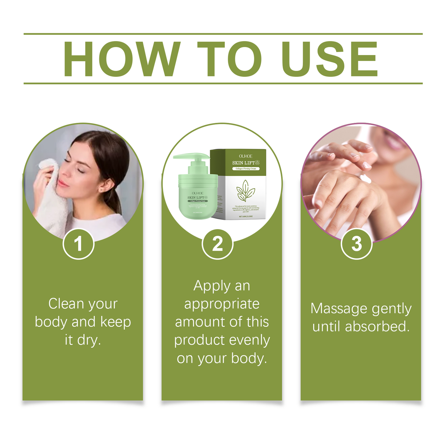 OUHOE Collagen Firming Cream, Gentle Moisturizing Moisturizing Body Moisturizer For Delicate Skin With Fine Lines