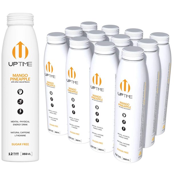 Uptime Mango Pineapple Energy Drink (12-Pack) - Tropical Power, Anytime