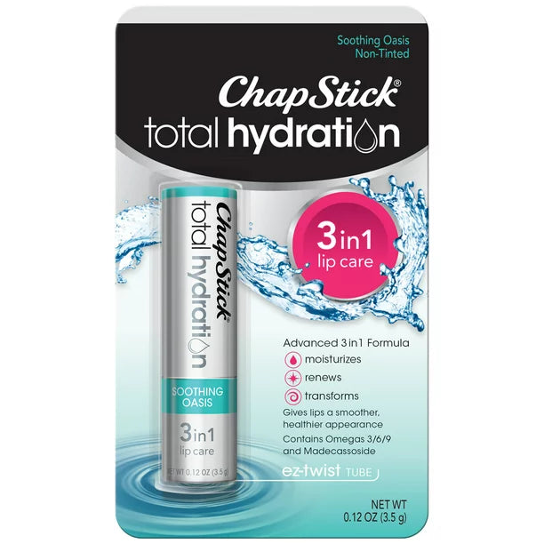 ChapStick Total Hydration Soothing Lip Balm, 0.12 Oz