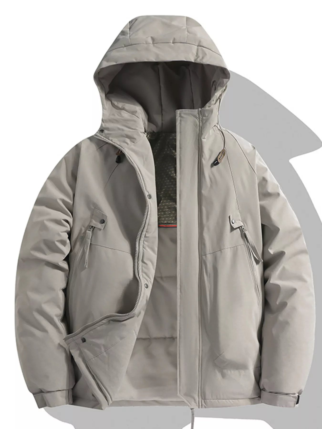 Men's Full Size Hooded Padded Winter Coat Plus Size