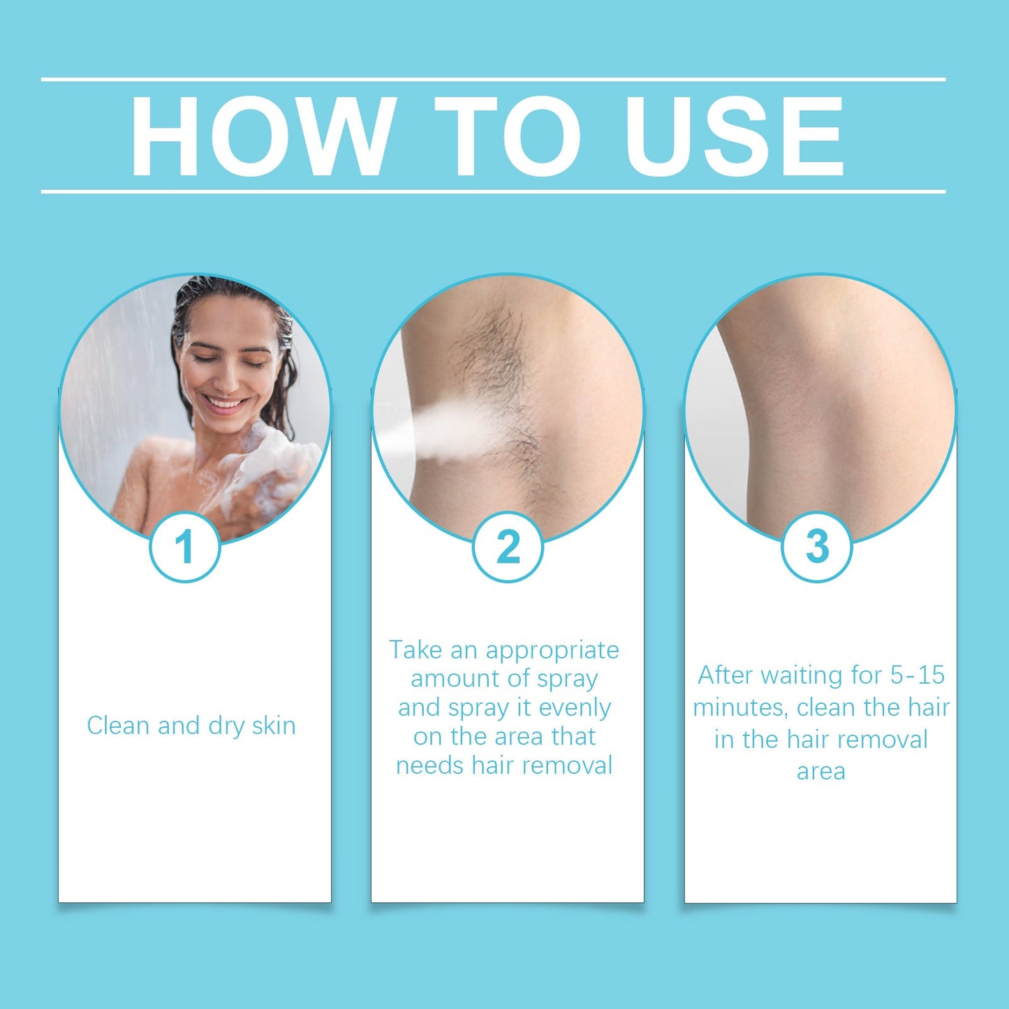 OceAura Hair Removal Spray Refreshing Moisturizing Gentle Smooth Hand Hair Leg Hair Skin Gentle Formula Hair Removal Spray