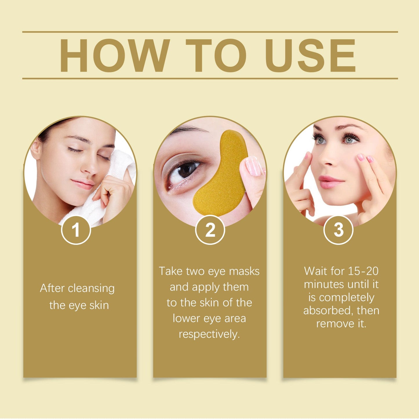 EELHOE Gold Firming Eye Mask, Reduces Fine Lines And Dark Circles Hydrates And Tightens The Skin Around The Eyes