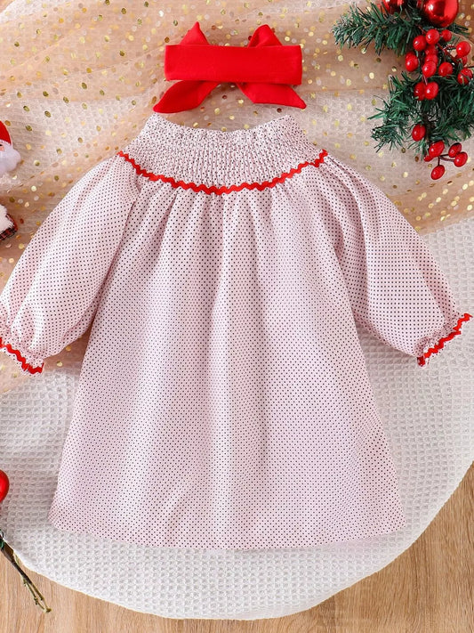 Children's Christmas Santa Embroidered Dress