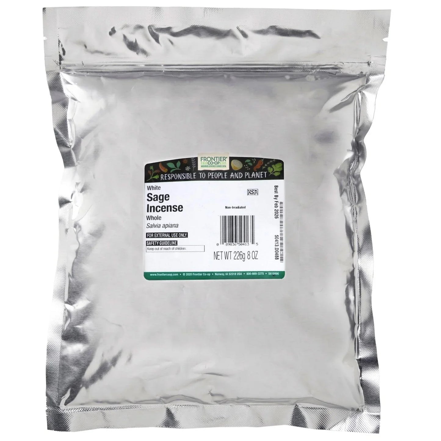 Frontier Natural Products Coop - White Sage Incense, 8 oz (Pack of 12) - Cleansing Smudge Sticks