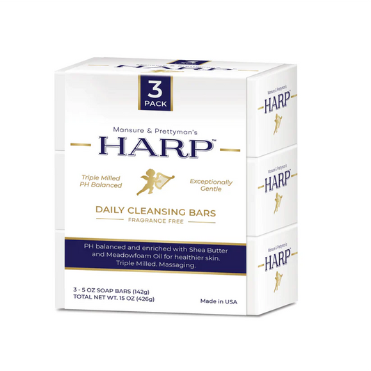 HARP pH-Balanced Body Wash Bar - Extra Gentle For Dry or Sensitive Skin + Shea Butter-Borage oil- Meadowfoam | Non-Comedogenic | Soap-Free, Lye-Free. FRAGRANCE FREE (No Masking agents added)