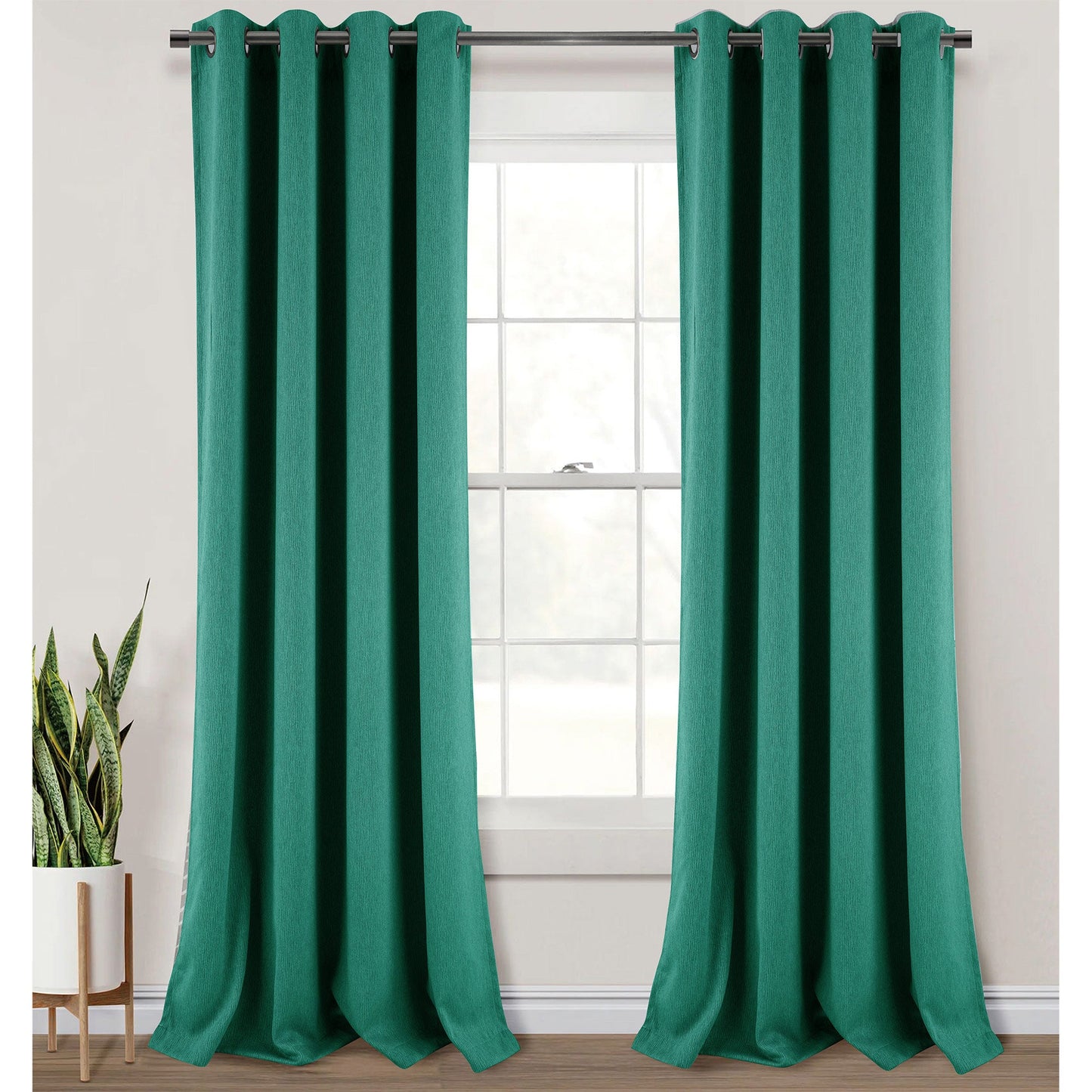 Salem Faux Linen Room Darkening Grommet Window Panel, 54x84 Inches