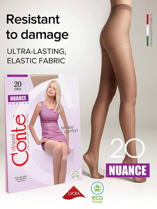 Conte Nuance 20 Den - Classic Women's Tights With a Reinforced Shorts (8С-33СП)