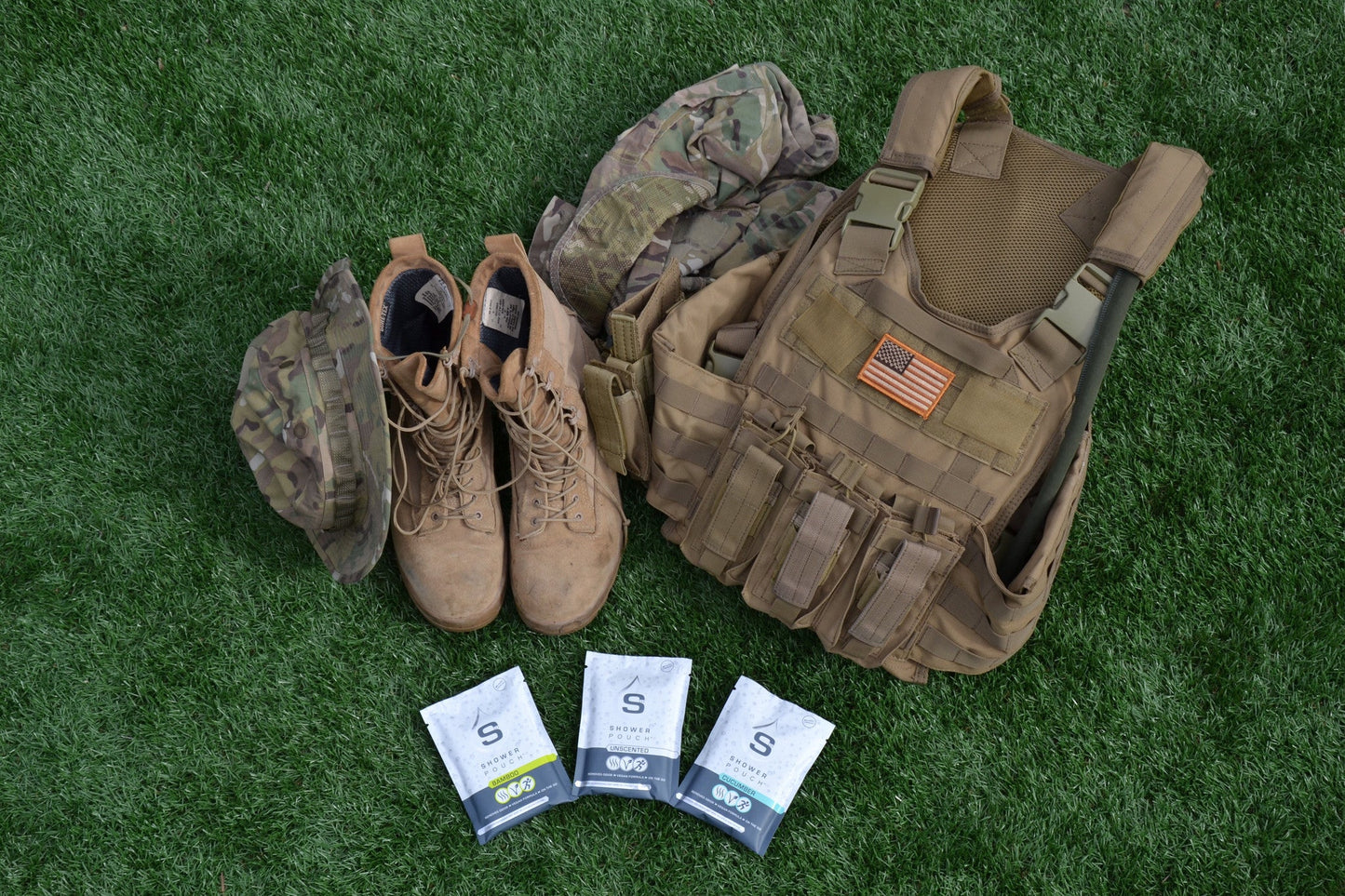 5-pack Shower Pouch XL (2' x 1') Body Wipes