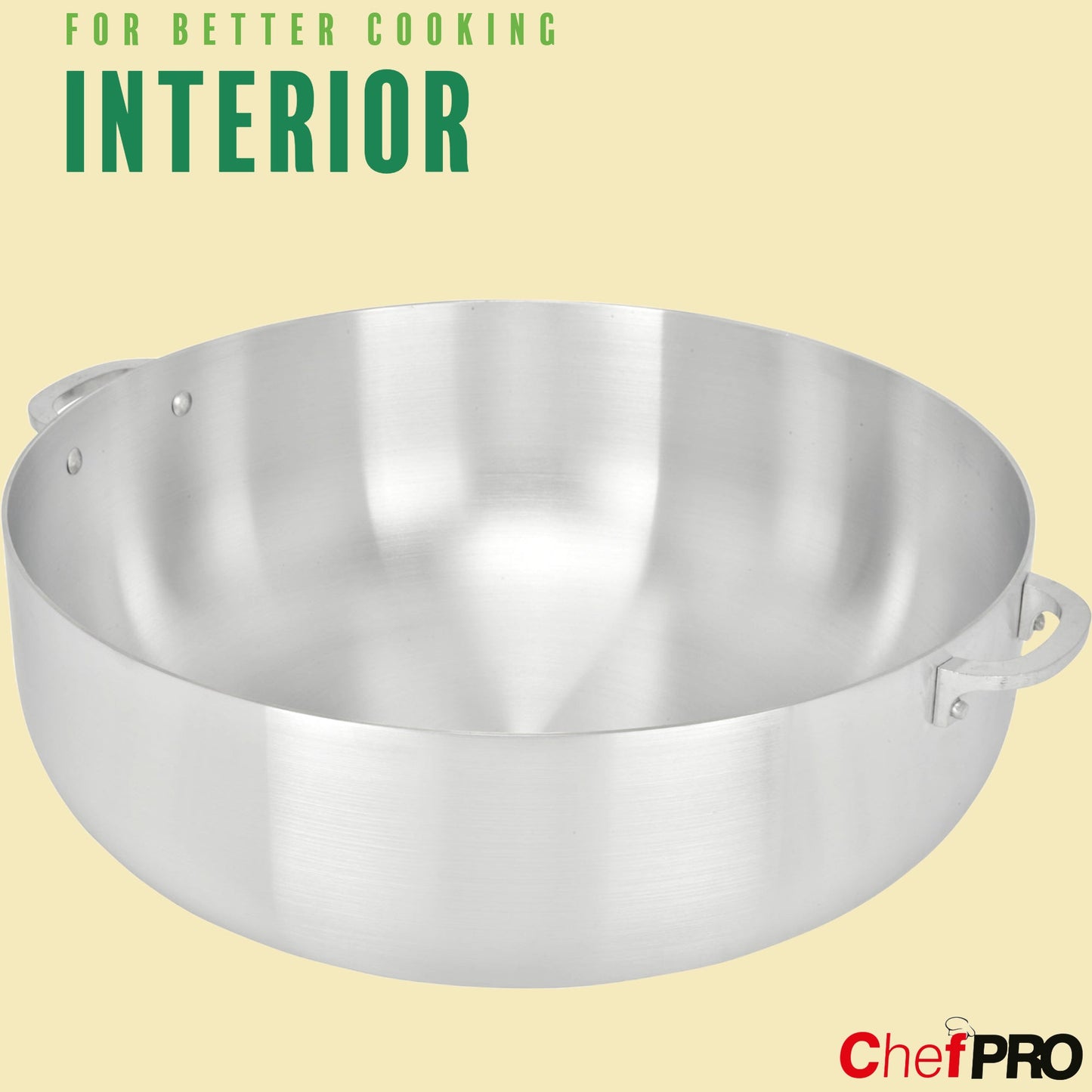 Chef Pro Commercial Grade Aluminum Caldero Stock Pot, Silver, 3.8 Quarts