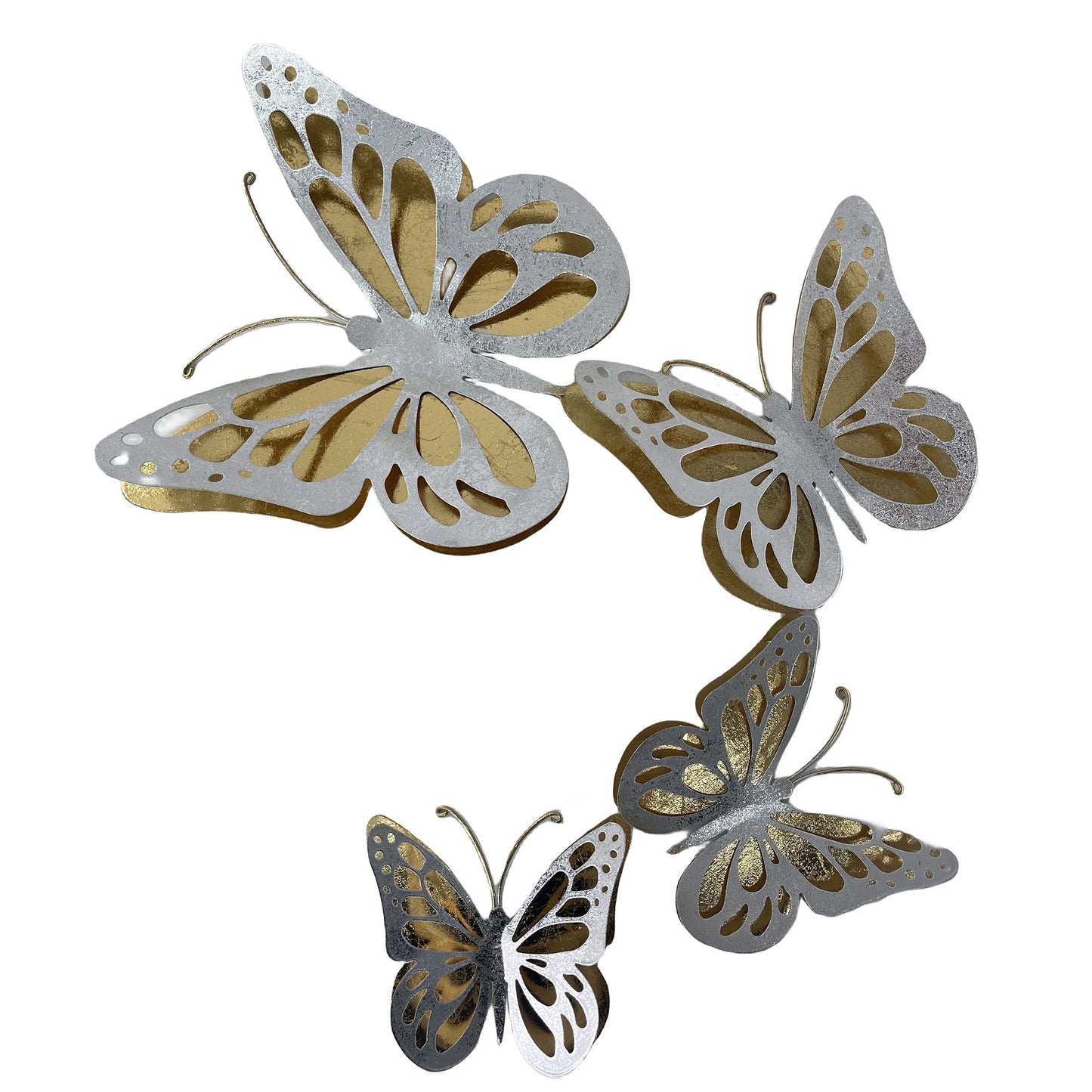 Connect Double Twirling Butterfly Metal Wall Decor, 19x28 Inches