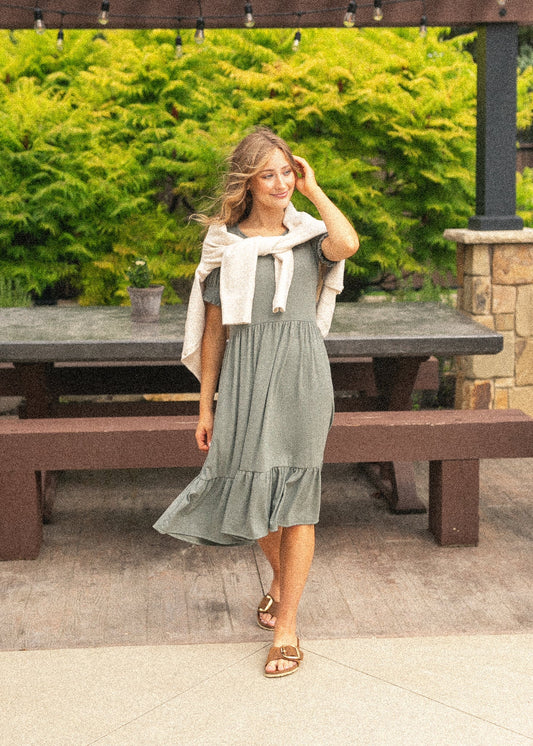 Jess Short Sleeve Midi Dress