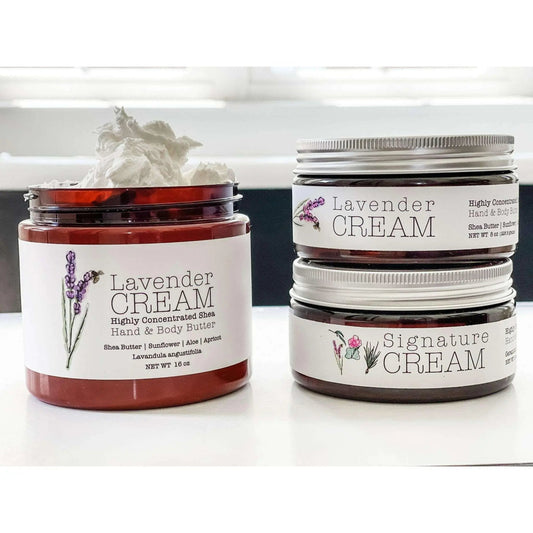 Lavender CREAM - Aromatherapy Hand & Body Cream -Lotion 8 oz or 16 oz