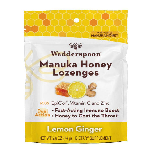 Wedderspoon Loz Manuka Honey Lemon Ginger Immunity Support 2.6 Oz Pack of 6
