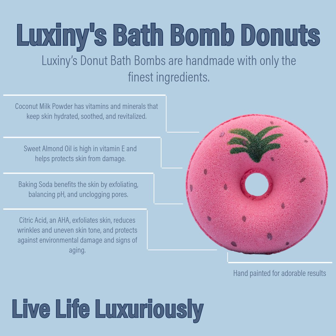 Bath Bomb | Strawberry Bath Bomb | Donut Bath Bombs