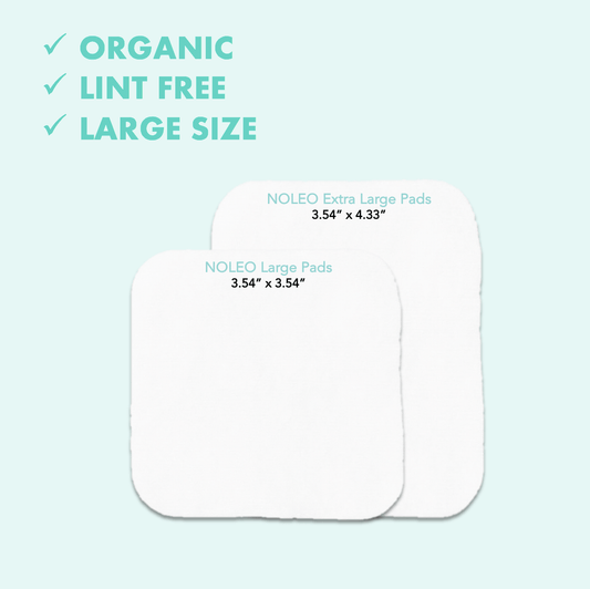 NOLEO Organic Cotton Pads - XL 3.54"x4.33"