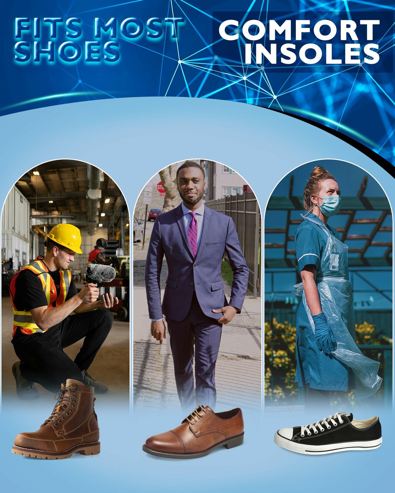 Ailaka Comfort Insoles for Men & Women – Arch Support, 220lbs+, All-Day Use