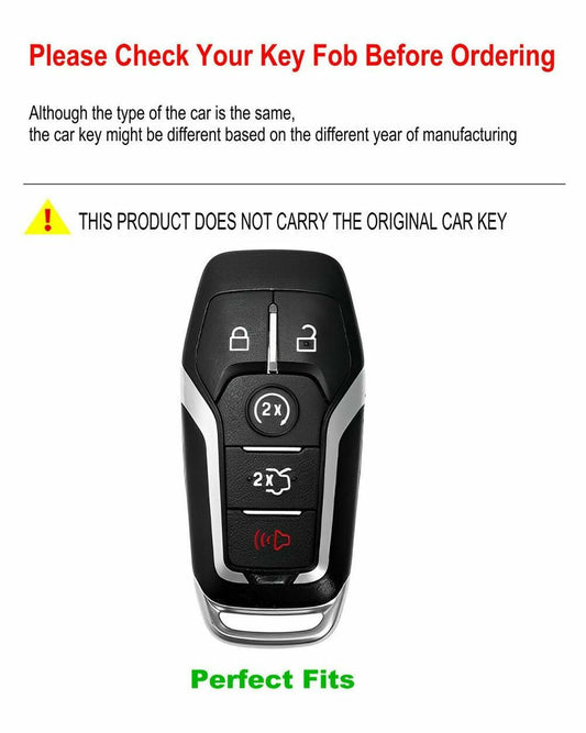 YONUFI Leather Key Fob Cover Remote Case Protector for Ford Explorer Escape