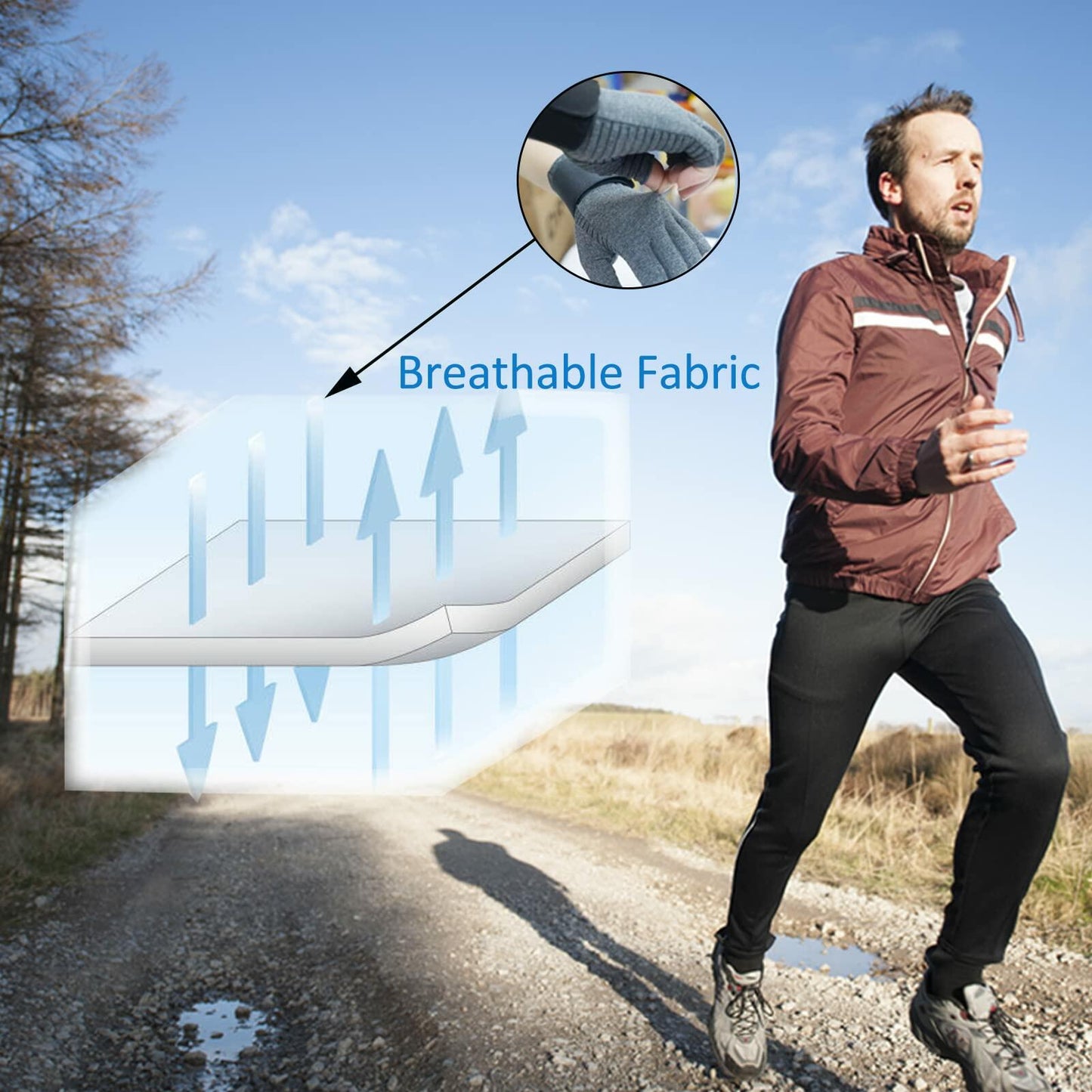 VigorGlove Copper Fit Arthritis Gloves Adjustable Belt Anti-Slip Black 2P XL