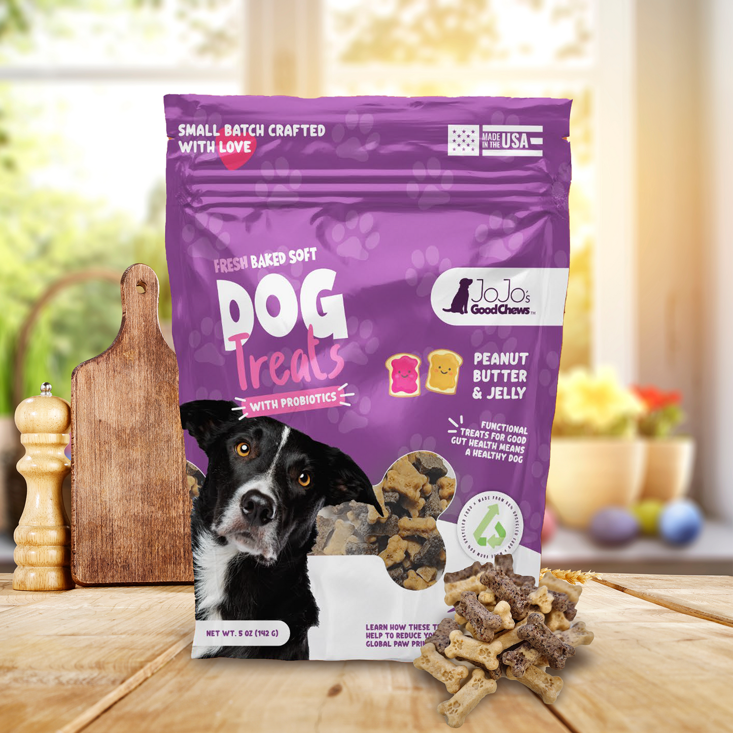 JoJo Good Chews Peanut Butter & Jelly Soft Chew Dog Treats (2-Pack)