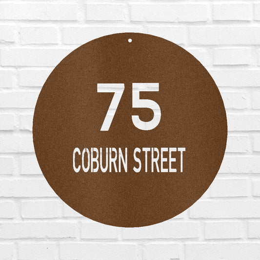 Circle Home Address Personalized Gifts - Custom Metal Sign