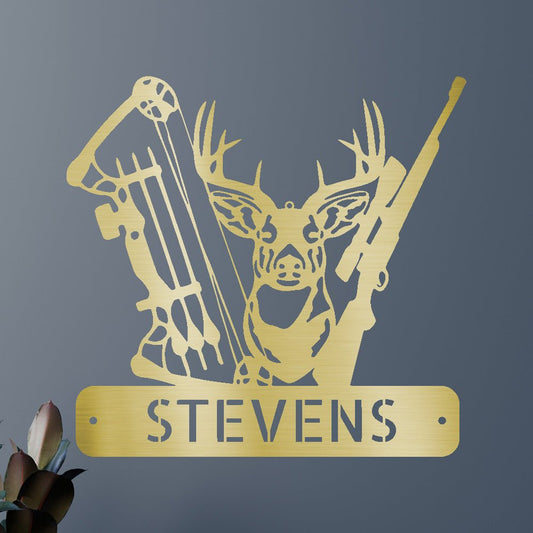 Deer Hunter Sign - Custom Metal Sign, Christmas Gift