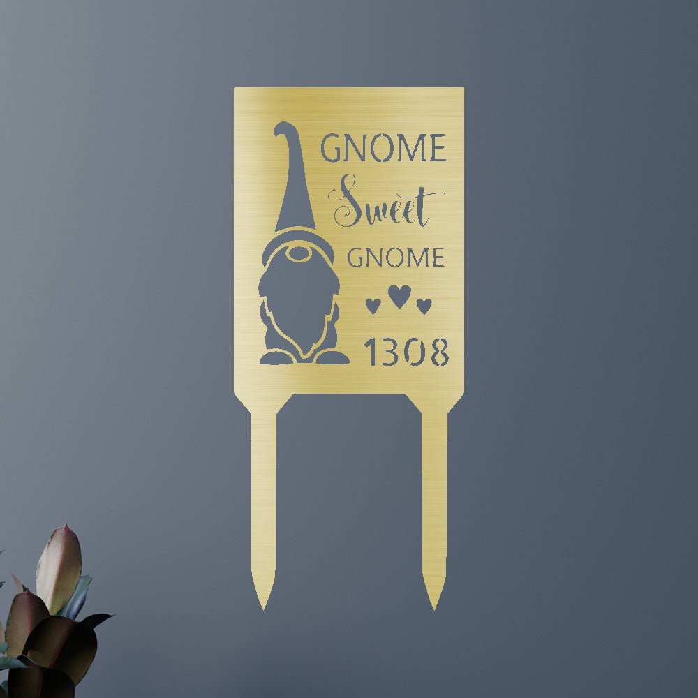 Gnome Home Stake - Custom Metal Sign