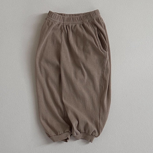 Children Summer Unisex Solid Color Thin Breathable Pants Casual Kids Trousers