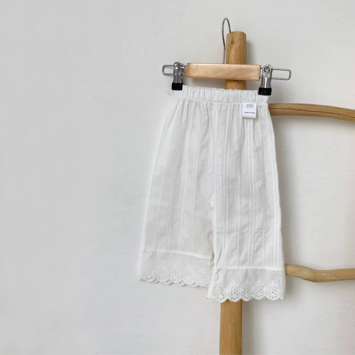 Summer Arrival Kids Girls Lace Decorated Plaid Pants