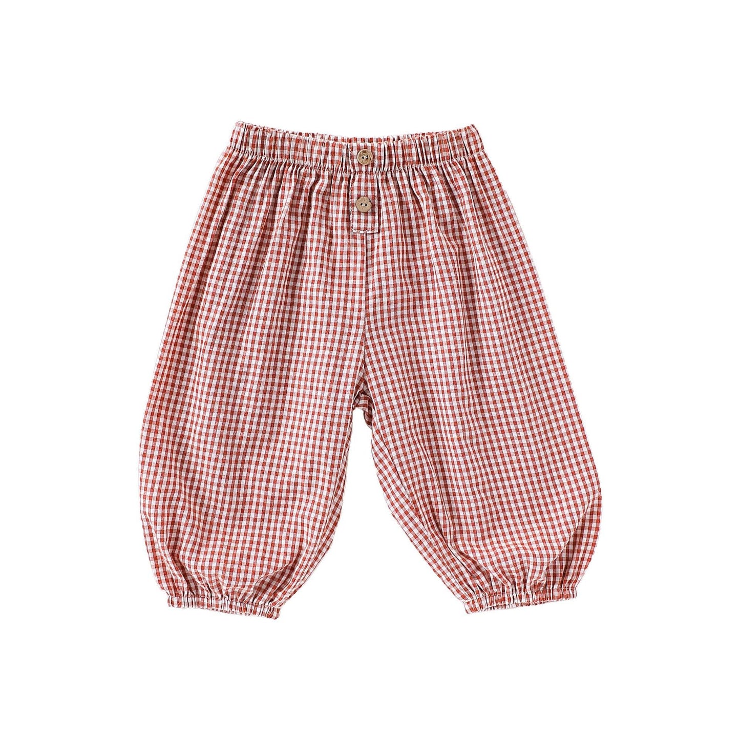 Children’s Summer Breathable Striped and Plaid Fashion Casual Pants – Home Trousers
