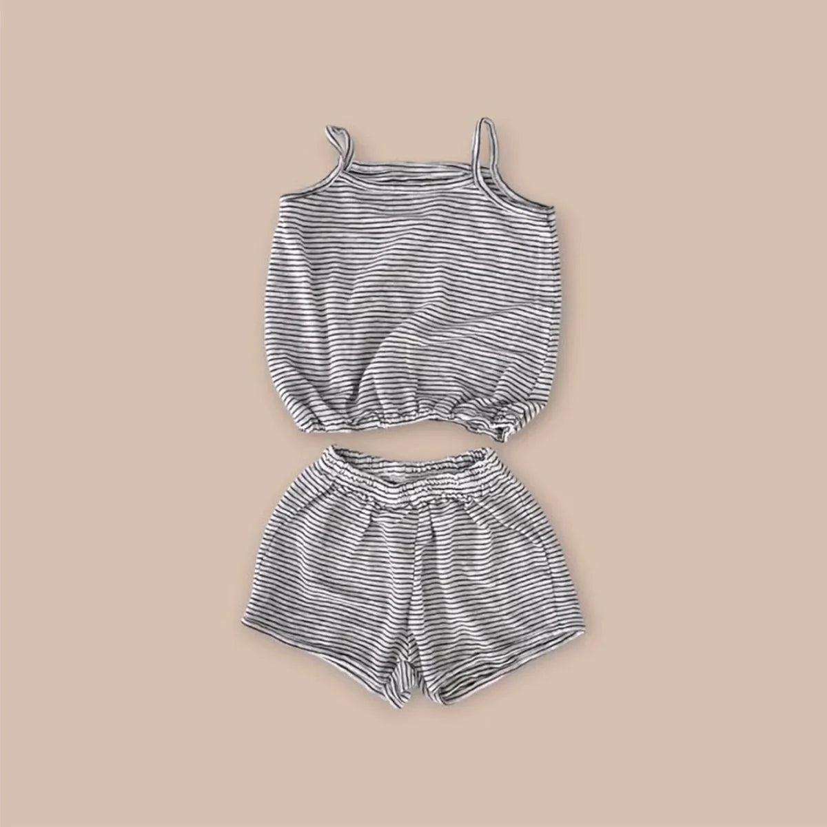 Summer Hot Selling Baby Unisex Sleeveless Striped Vest and Shorts Clothing Set