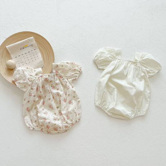 Baby Girl Lovely Bow-Tie Short-Sleeved Onesies