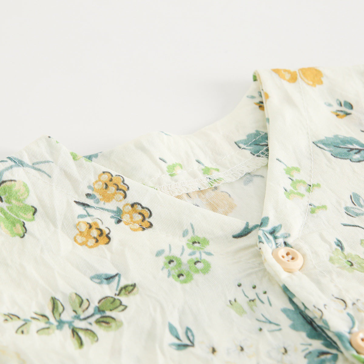 Summer Arrival Baby Girls Casual Floral Print Short Sleeves V Neck Dress