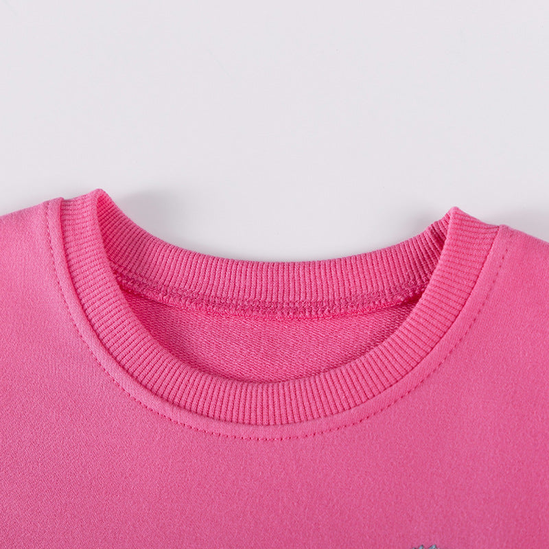 Autumn and Spring Arrival Cartoon Pattern Long Sleeves Dress with Tulle for Stylish Girls