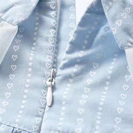Baby Girl Heart Pattern Ruffle Doll Neck Shirt Combo Embroidered Pants Sets