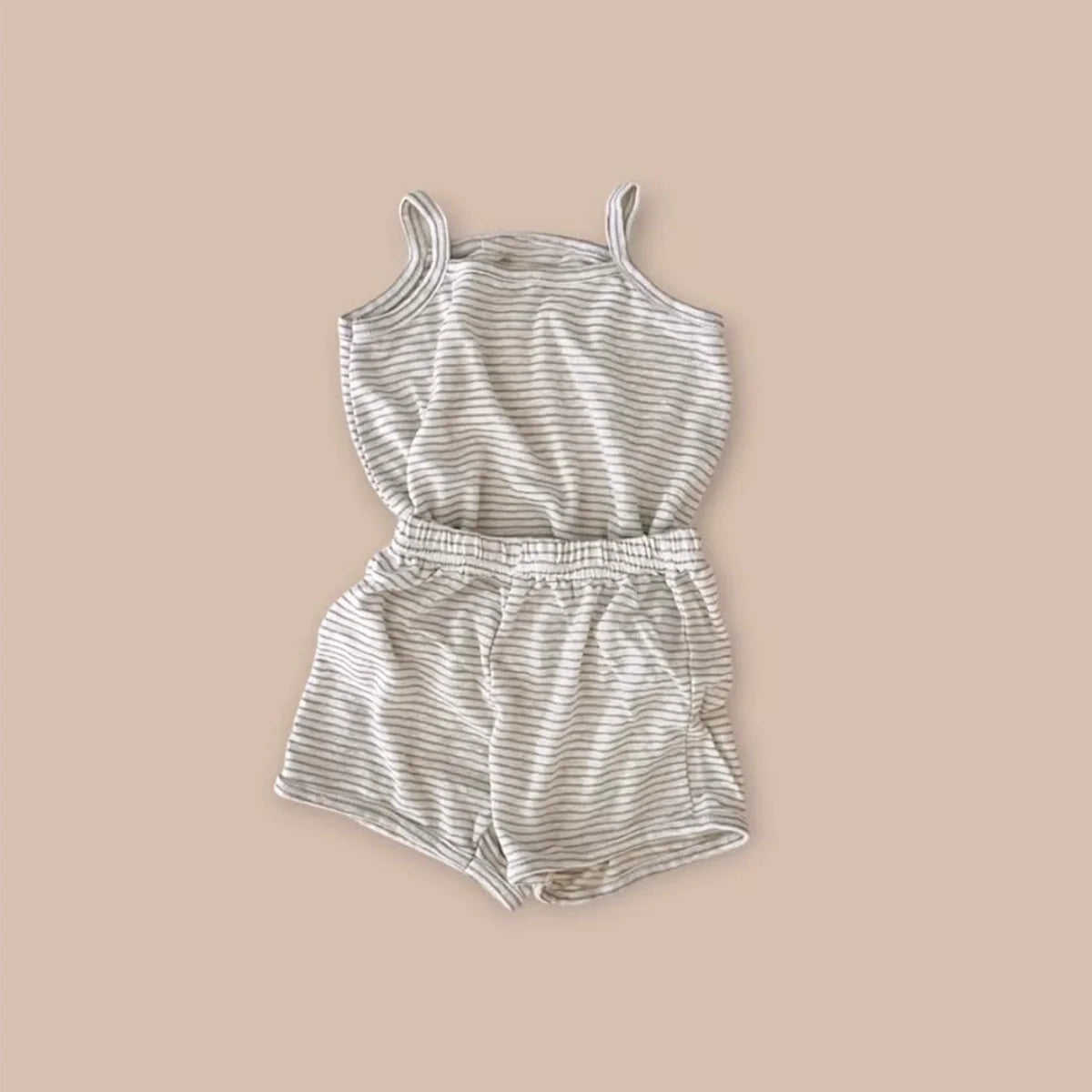 Summer Hot Selling Baby Unisex Sleeveless Striped Vest and Shorts Clothing Set