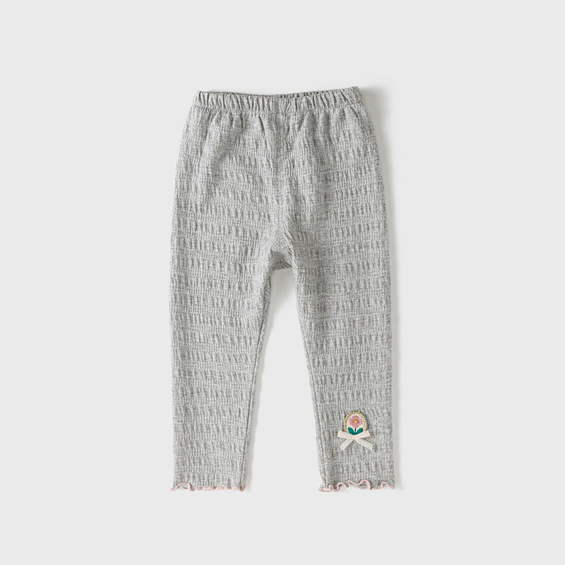 Baby Kids Girls Spring Flower Logo Soft Pants