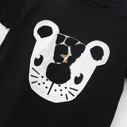 Summer Baby Kids Casual Animals Cartoon Pattern T-shirt and Shorts Clothing Set for Boys