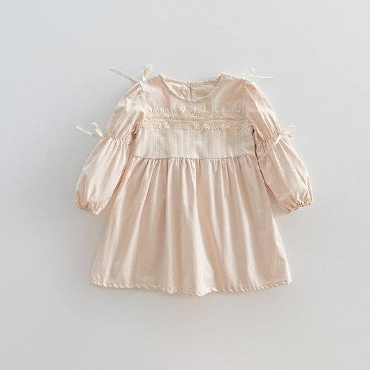 Solid Color Princess Mesh Patched Design Dress