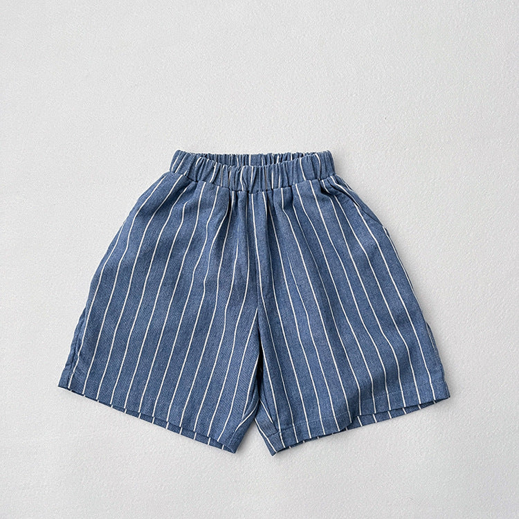 Baby Unisex Striped Pattern Loose Summer Pants