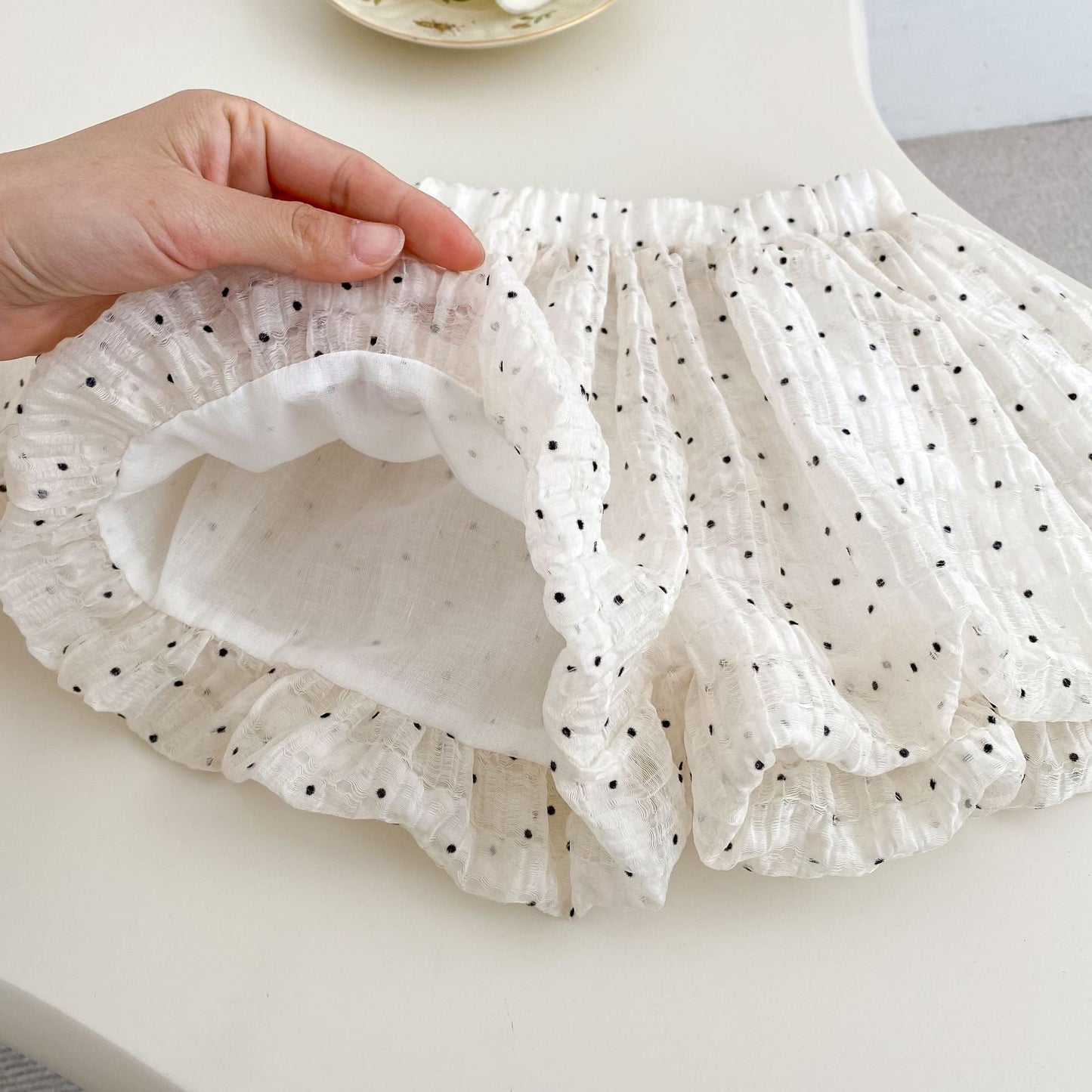 Summer Baby Kids Dots Pattern Sleeveless Top Vest and Shorts Clothing Set for Girls