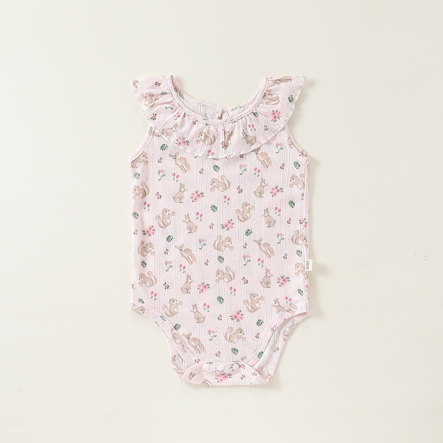 Summer Arrival Baby Girls Sleeveless Animals and Flowers Pattern Onesies, Bloomers