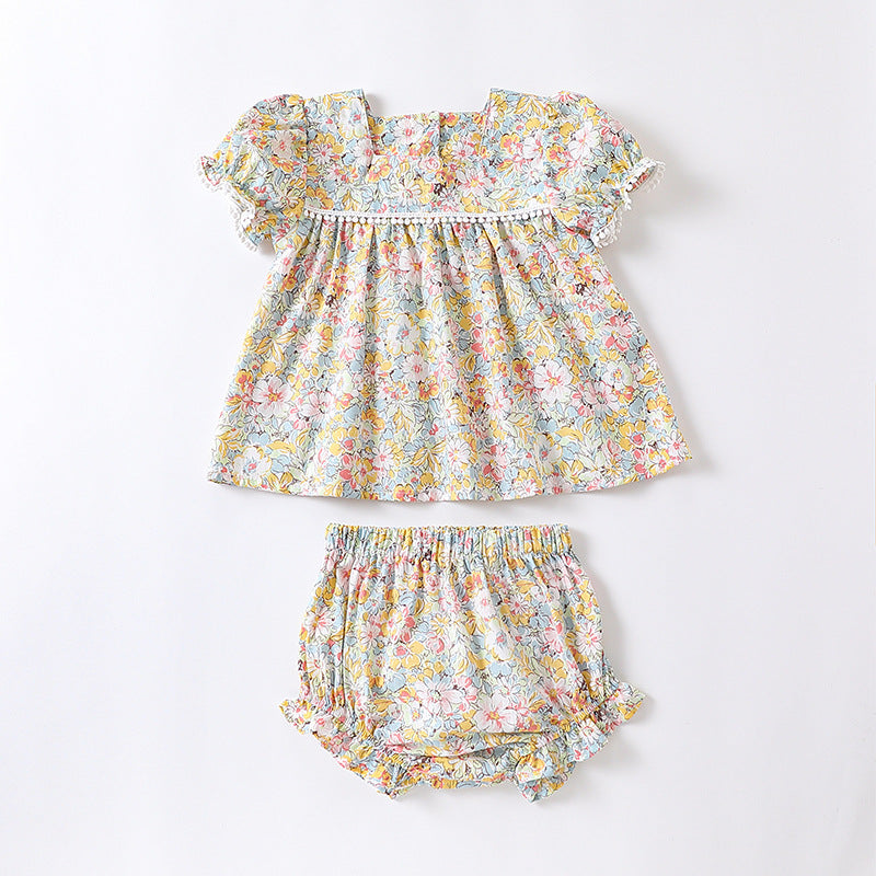 Baby Floral Pattern Fashion Princess Onesie&Sets
