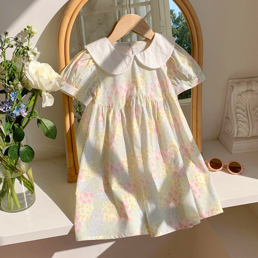 Summer Arrival Baby Kids Girls Cute Short Sleeves Floral Dress