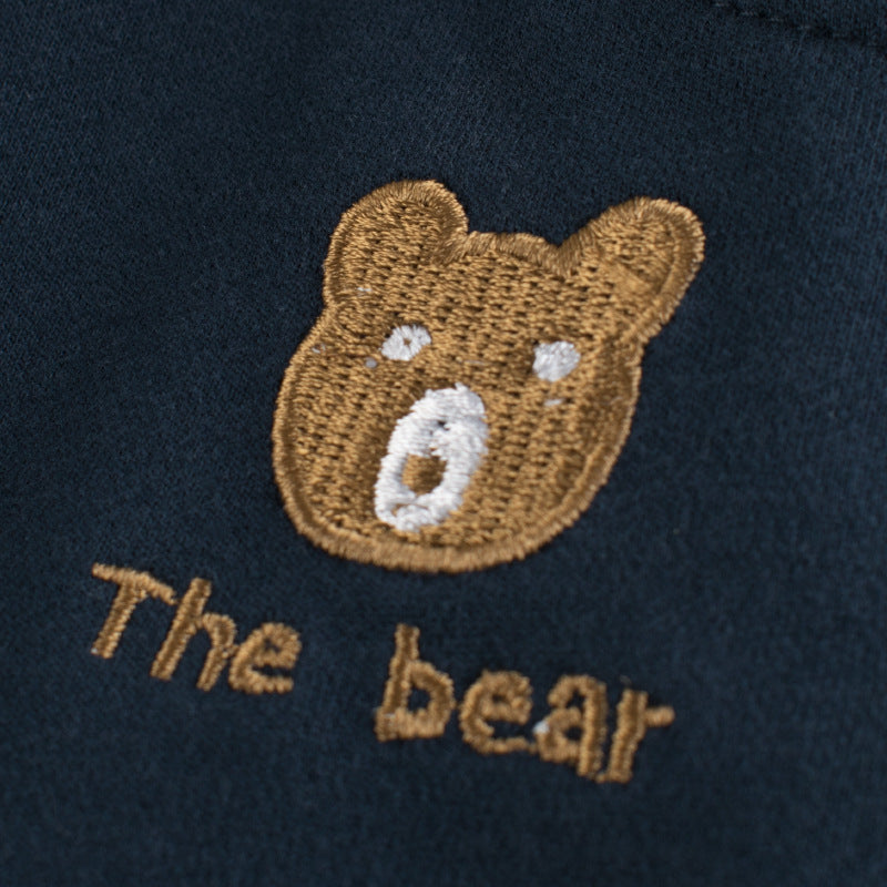 Baby Boy Bear Print Pattern Color Matching Design 2022 Summer New 5-Point Casual Pants