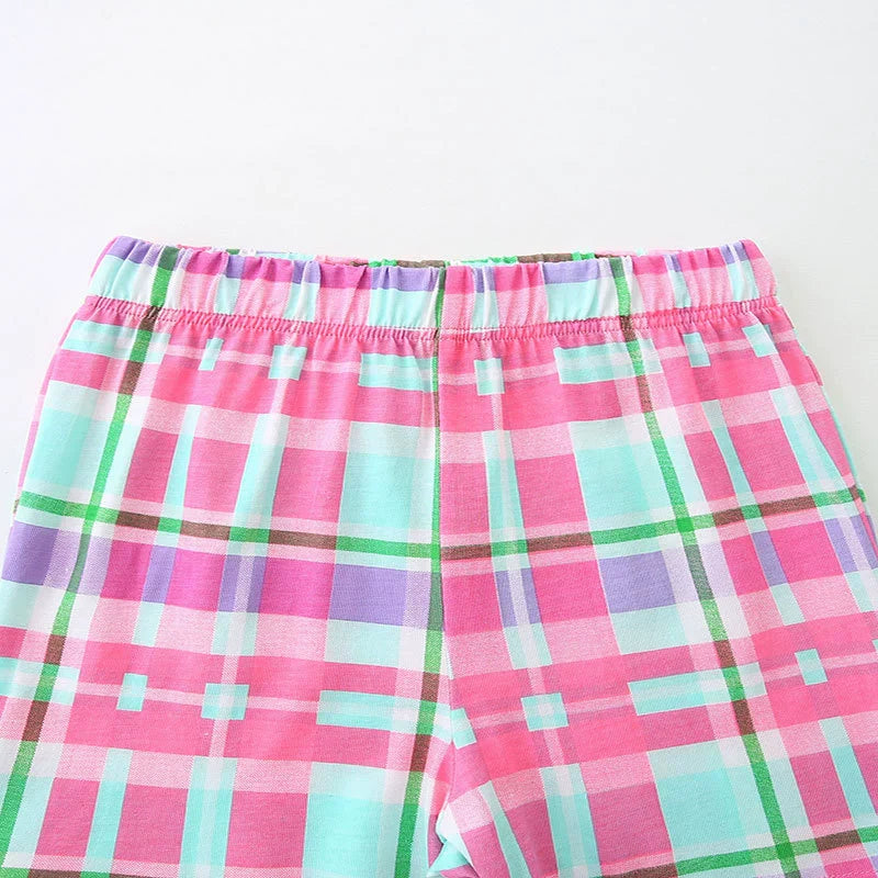 Summer Baby Kids Cute Strawberry Pattern Vest and Plaid Shorts Clothing Set for Girls
