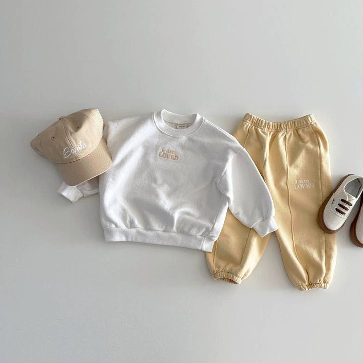 Autumn Baby Kids Unisex Casual Letters Pattern Long Sleeves Top Pullover and Pants Clothing Set