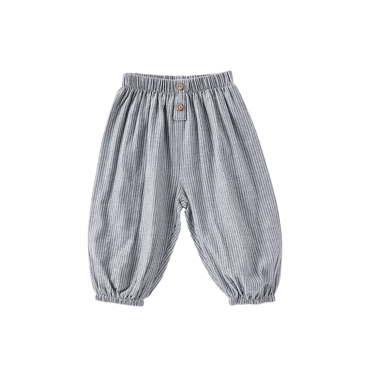Children’s Summer Breathable Striped and Plaid Fashion Casual Pants – Home Trousers