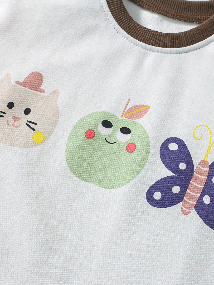 Summer Baby Kids Girls Cartoon Top And Dots Shorts Casual Clothing Set