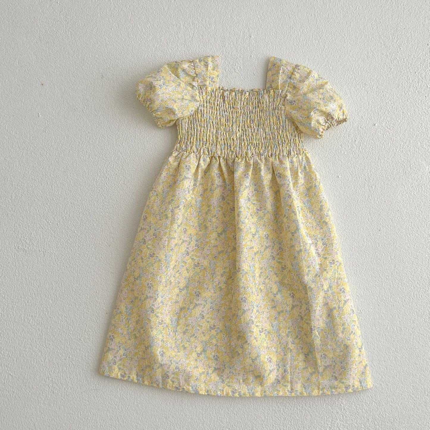 Baby Ditsy Flower Graphic Puff Sleeves Oneseis And Dress