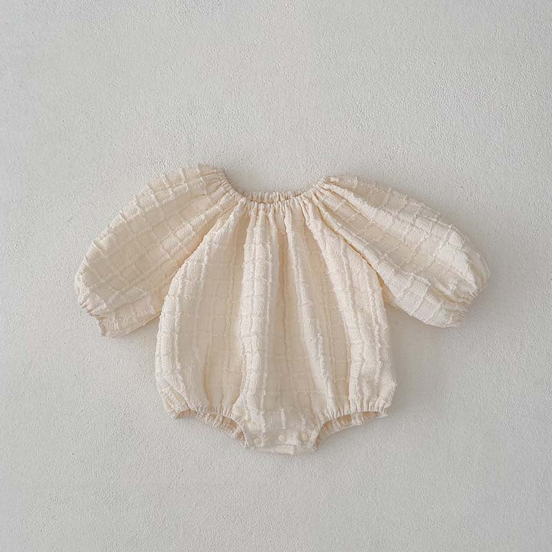 Design Autumn Baby Kids Girls Solid Color Simple Plaid Pattern Dress And Onesies Clothing Set